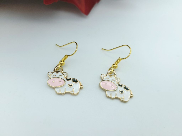 Kuh Ohrringe goldfarben